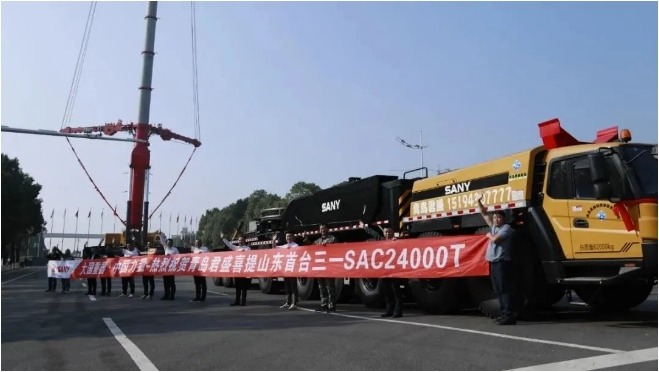 风电迎来小高峰，一个月交付4台三一2400吨_久阳机械