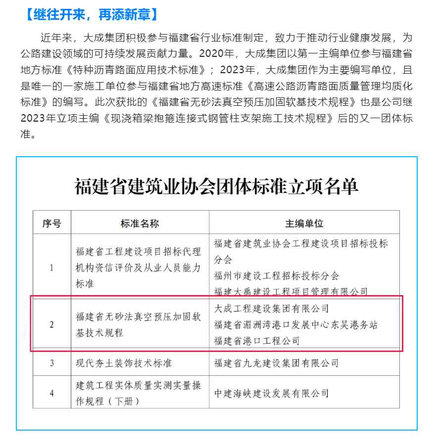 大成集团又一省建筑业团体标准成功立项！_久阳机械