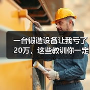 一台锻造设备让我亏了20万,这些教训你一定要听(图1) 一台锻造设备让我亏了20万,这些教训你一定要听(图1)